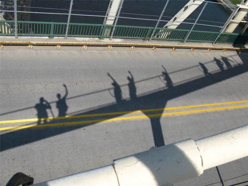 Photo of the shadows on the bridge